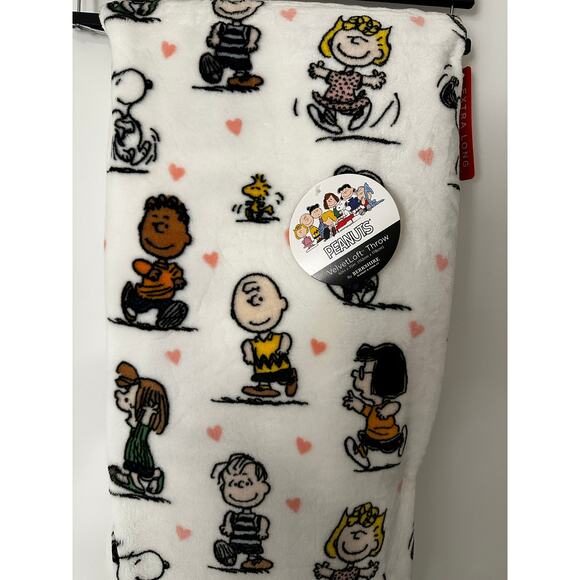 Peanuts and the Gang- Snoopy Valentines Pink hearts Blanket- 60x70! - Picture 3 of 4